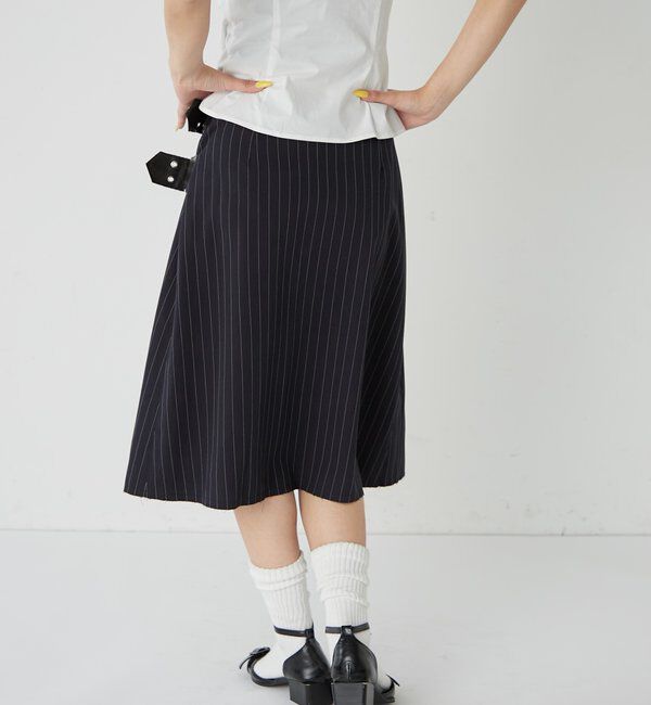  「ダブルベルトミディプリーツスカート」|スカート|