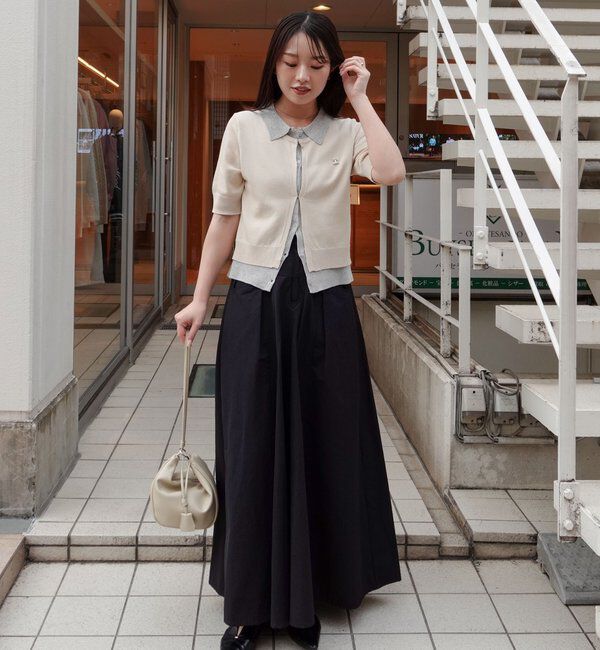  「半袖レイヤードポロニットカーディガン」|カーディガン|