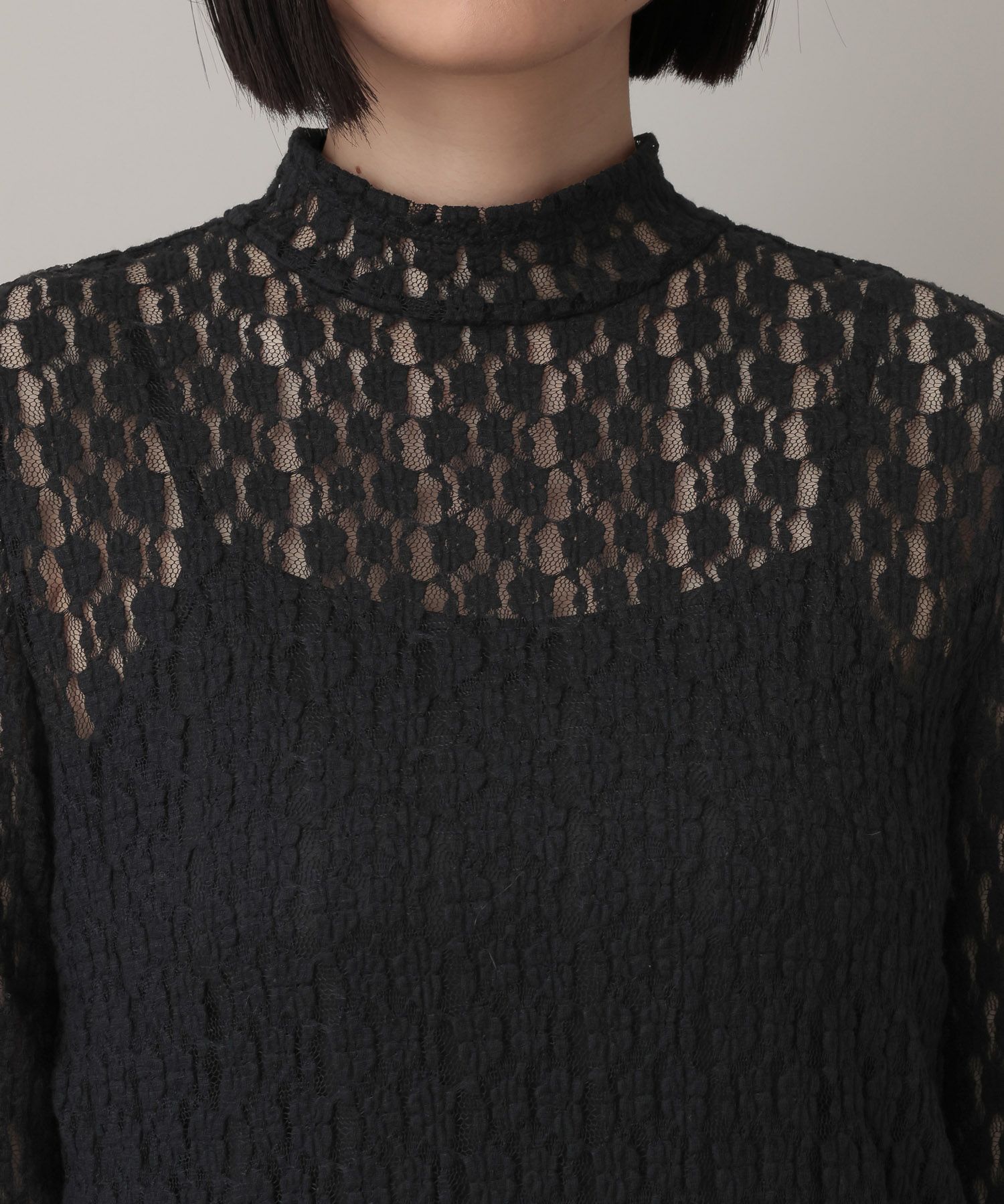 A part by 「ハイネックレースカットプルオーバー_長袖」|Tシャツ・カットソー|