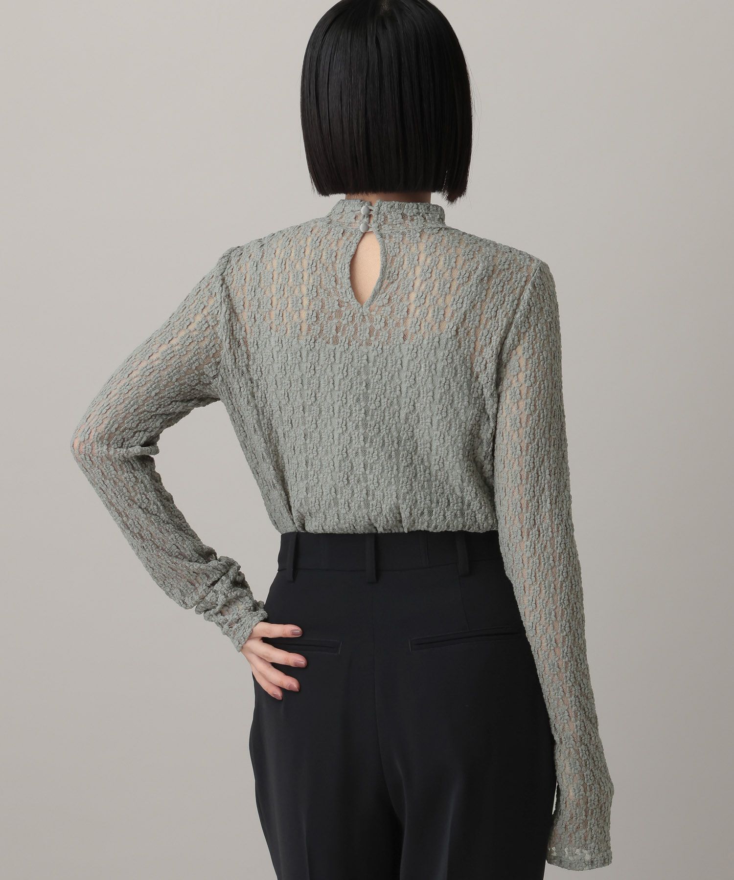 A part by 「ハイネックレースカットプルオーバー_長袖」|Tシャツ・カットソー|