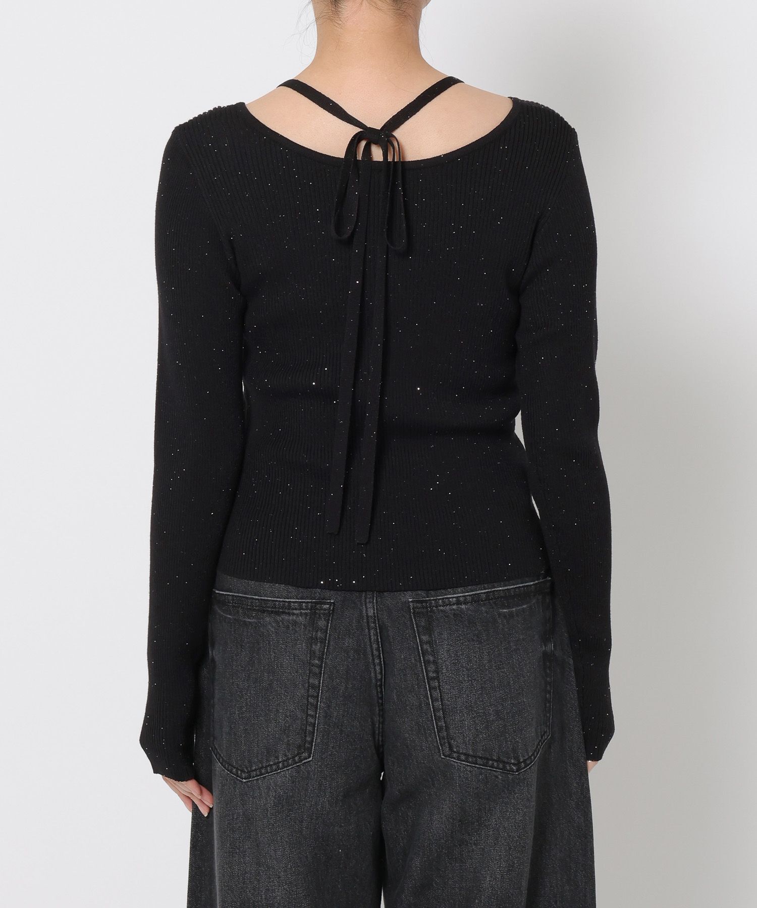 LOWRYS FARM「ギャザースパンコールニット」|ニット・セーター|