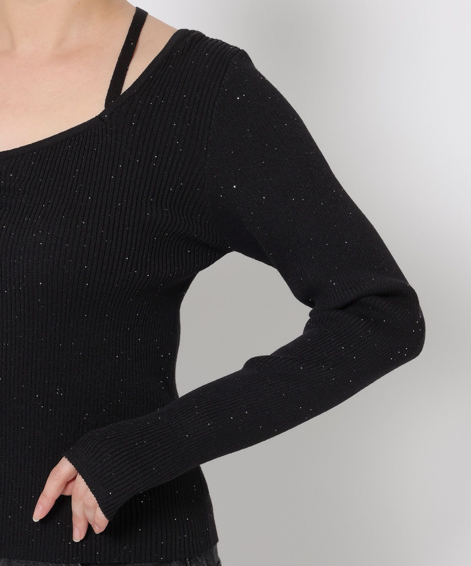 LOWRYS FARM「ギャザースパンコールニット」|ニット・セーター|