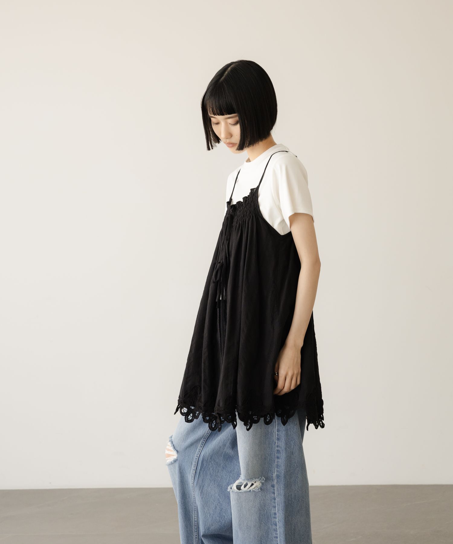 LOWRYS FARM「２ＷＡＹバテンレースミニワンピース」|ワンピース|