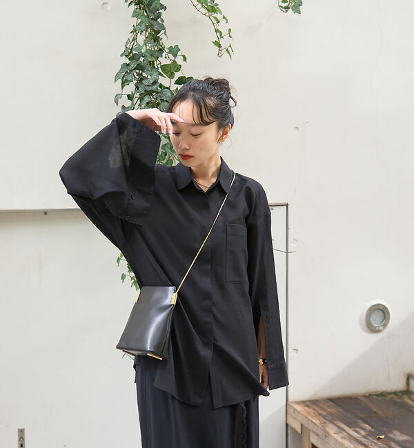 Rouge vif「【セットアップ対応】シアースリットスリーブボイルシャツ」|シャツ・ブラウス|