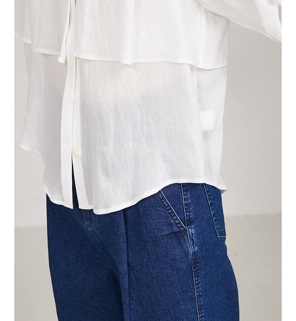 qualite「ギャザーレイヤードブラウス」|シャツ・ブラウス|