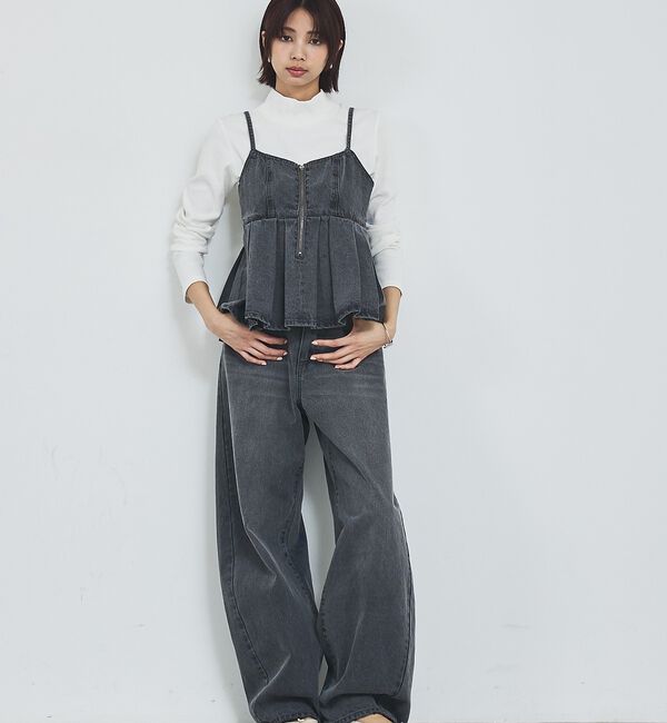 abahouse mavie「ウォッシュドデニムキャミ/レイヤード/バックリボン/春服/夏服」|キャミソール|