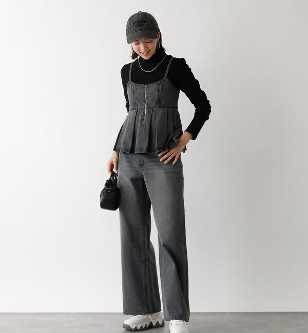 abahouse mavie「ウォッシュドデニムキャミ/レイヤード/バックリボン/春服/夏服」|キャミソール|