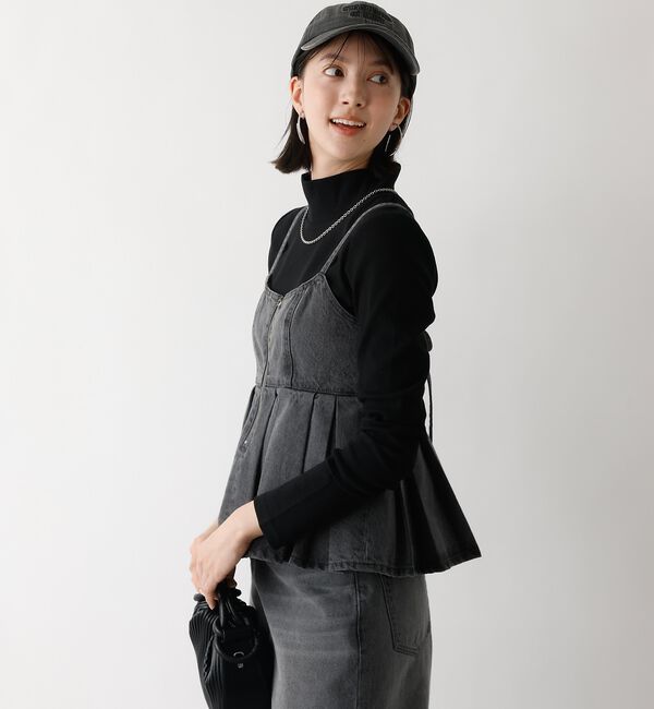 abahouse mavie「ウォッシュドデニムキャミ/レイヤード/バックリボン/春服/夏服」|キャミソール|