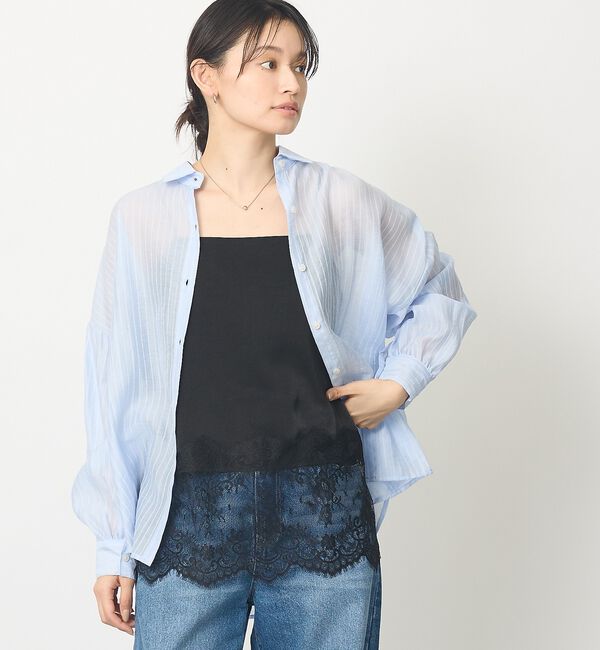 abahouse mavie「【追加生産決定！】サテン裾レースキャミソール【予約】」|キャミソール|