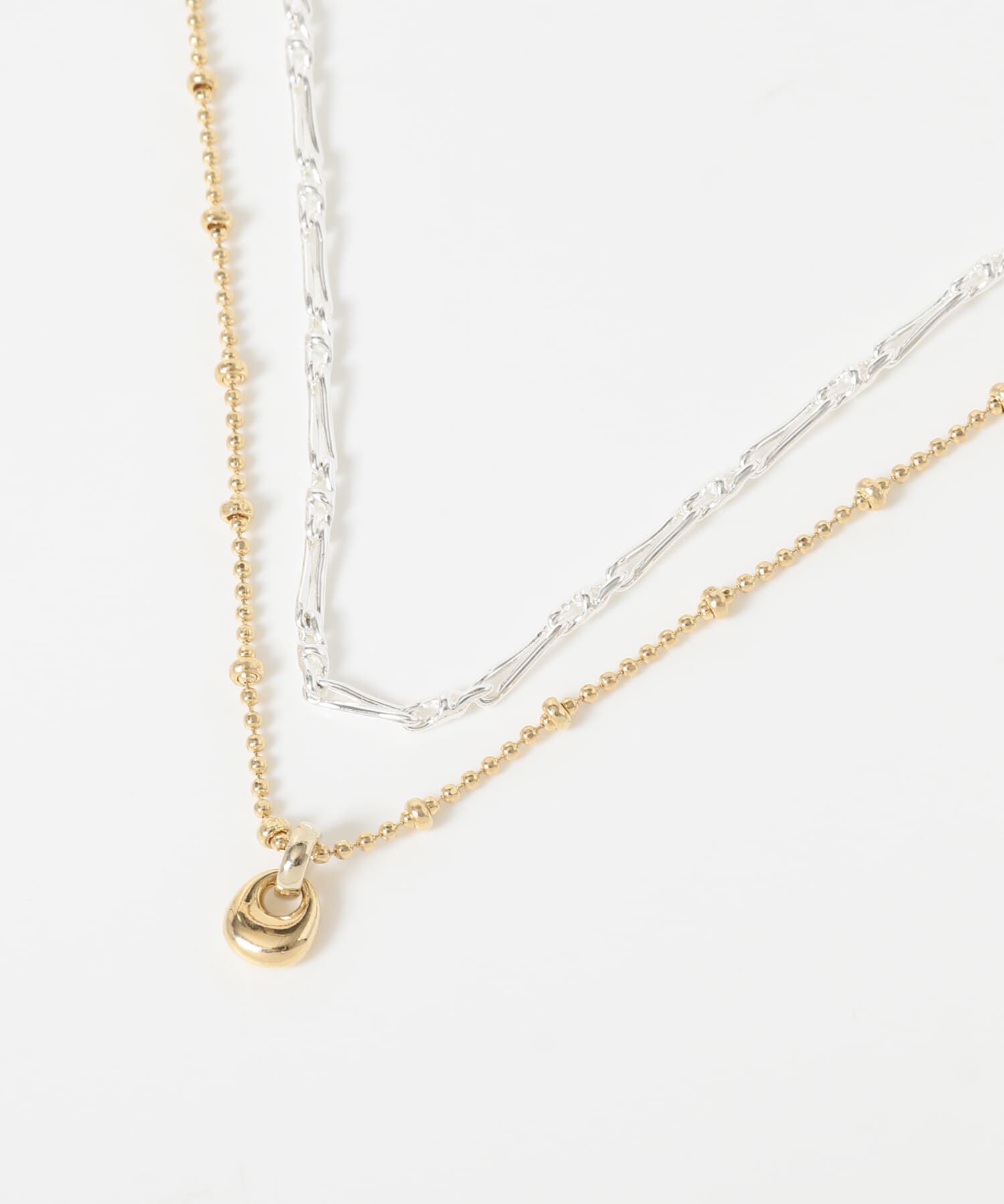 SMELLY「メタルチャームコンビメッキ2セットネックレス」|ネックレス|