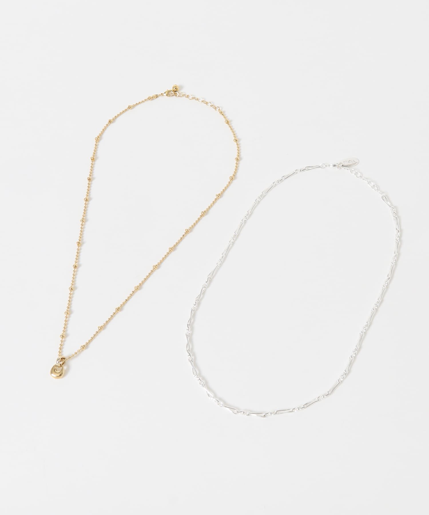 SMELLY「メタルチャームコンビメッキ2セットネックレス」|ネックレス|