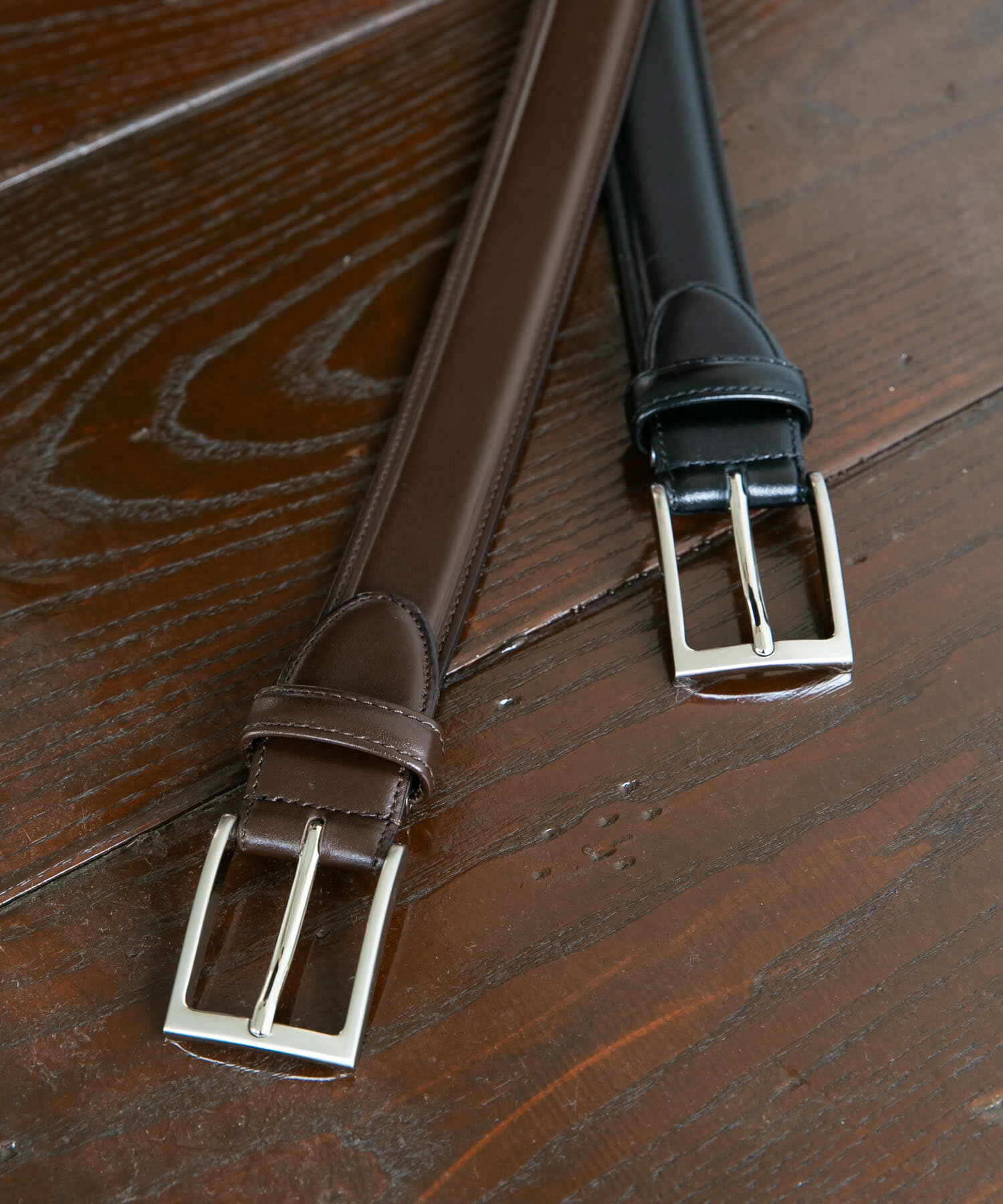 URBAN RESEARCH DOORS「LIFE STYLE TAILOR　水染めアニリンレザーベルト」|ベルト|ダークブラウン