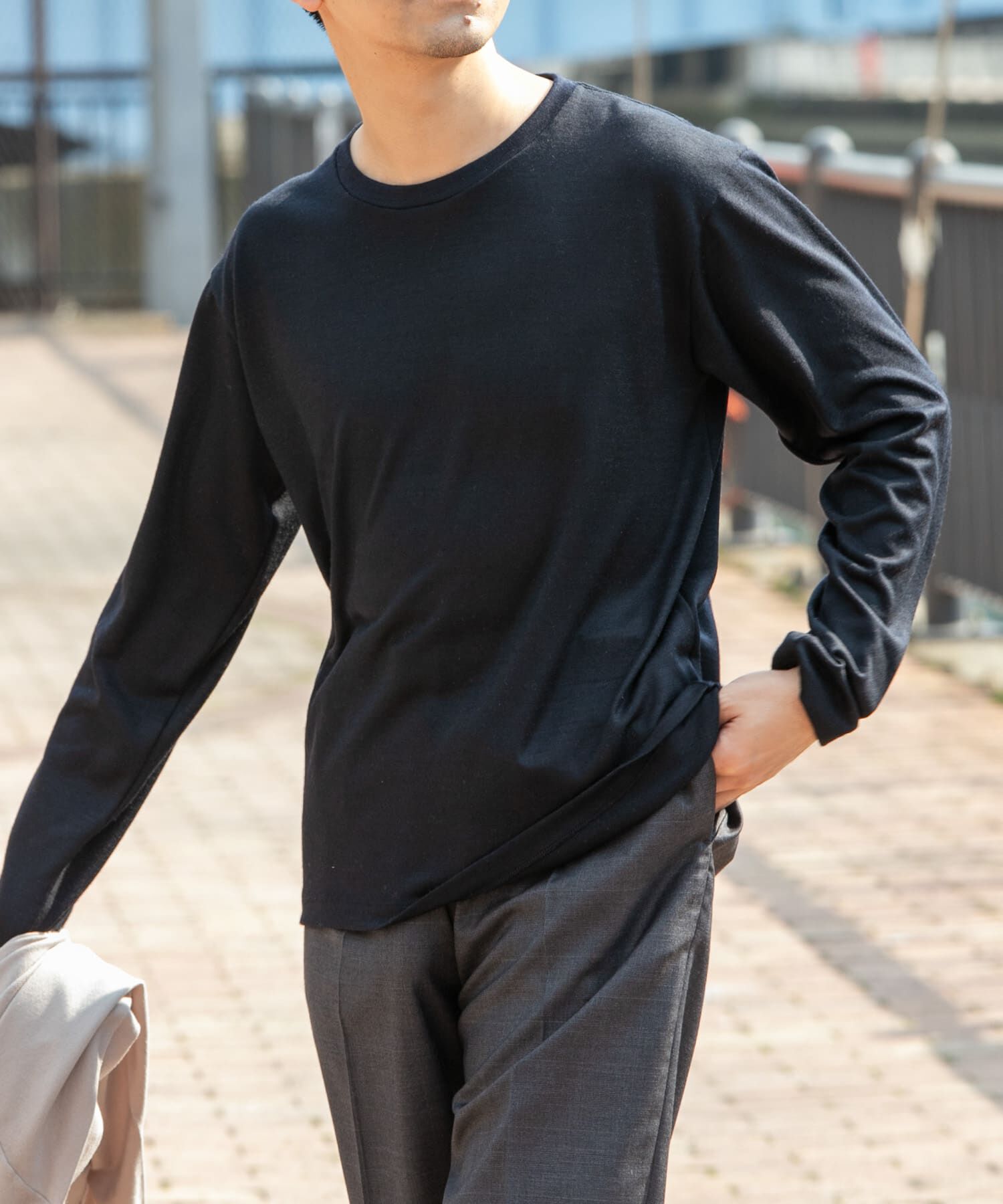 URBAN RESEARCH ROSSO「『XLサイズあり』ハイクオリティウールロンT」|Tシャツ・カットソー|