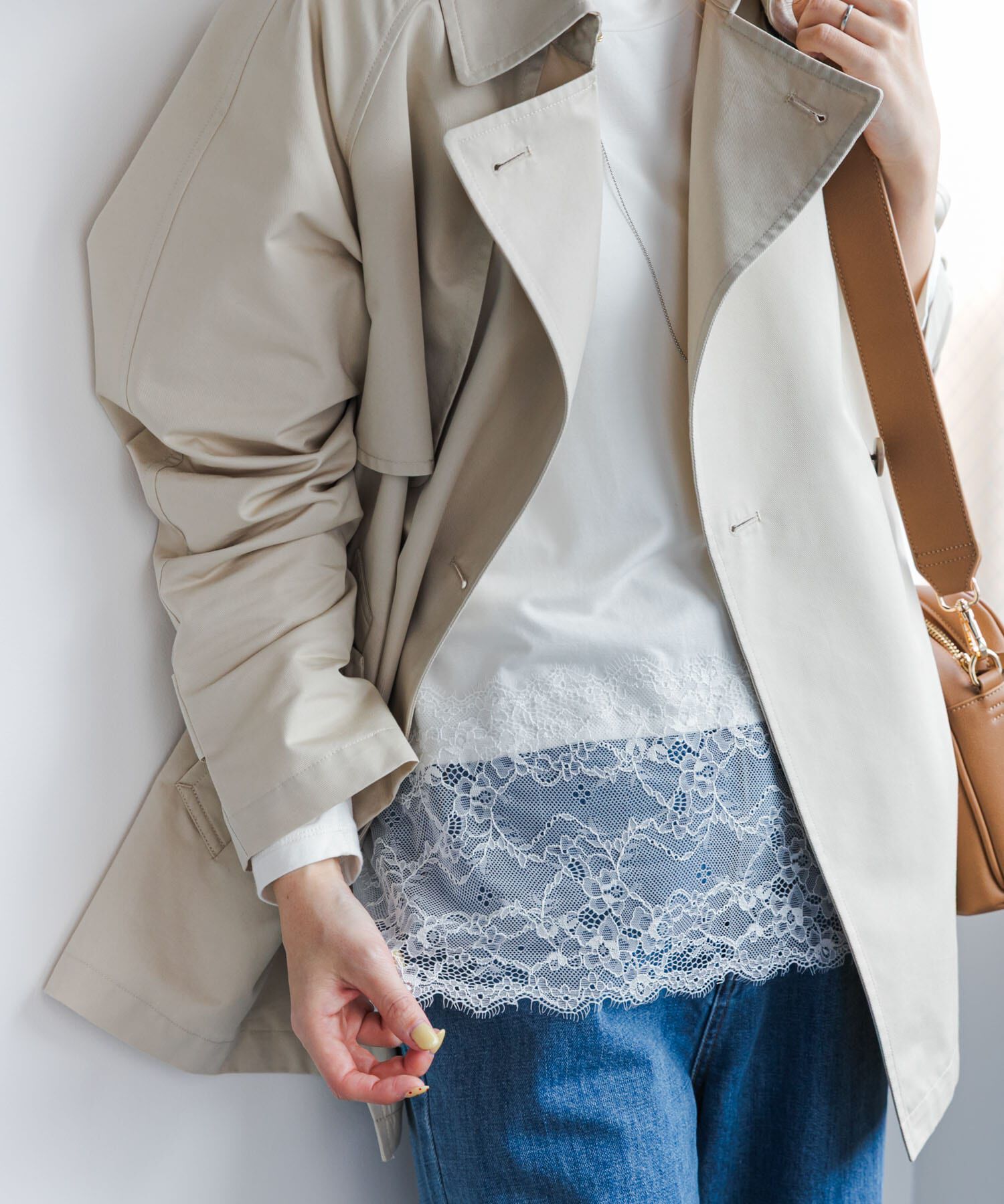 URBAN RESEARCH DOORS「レースドッキングカットソー」|Tシャツ・カットソー|