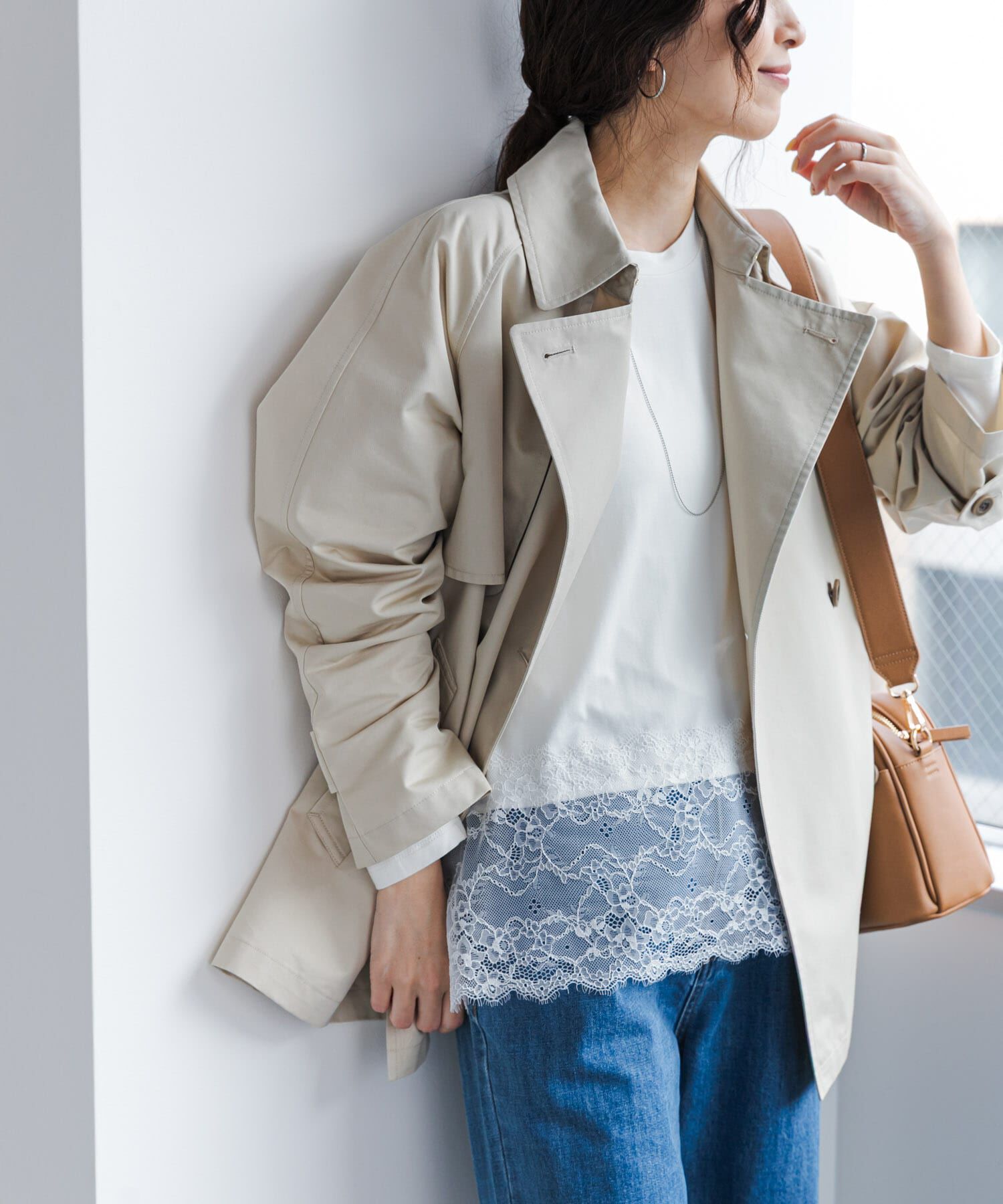 URBAN RESEARCH DOORS「レースドッキングカットソー」|Tシャツ・カットソー|