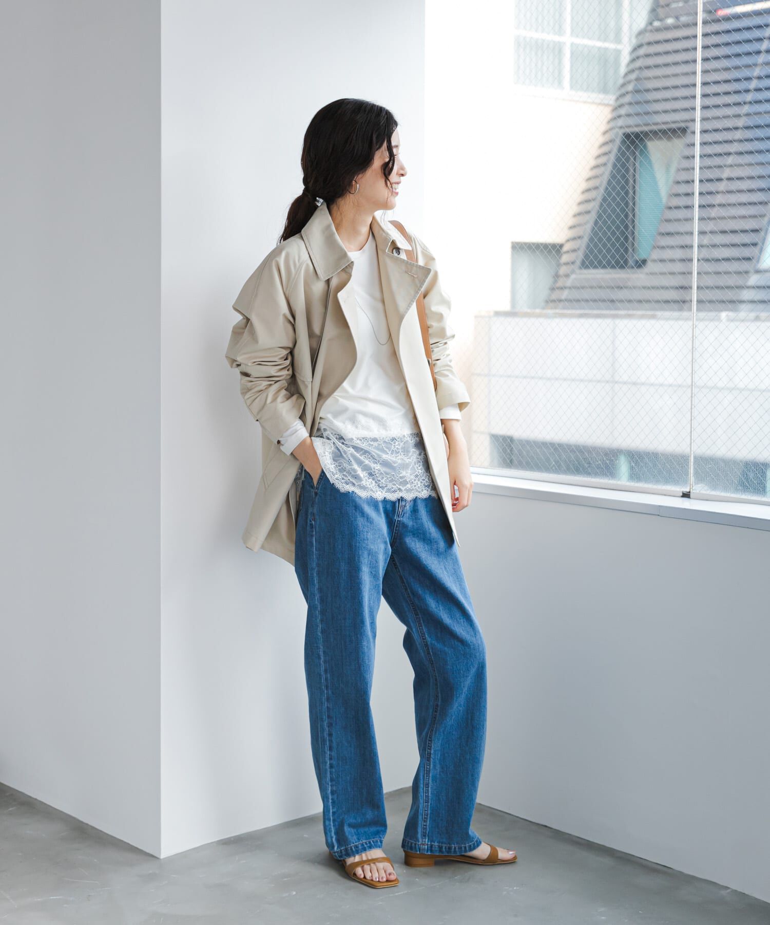 URBAN RESEARCH DOORS「レースドッキングカットソー」|Tシャツ・カットソー|