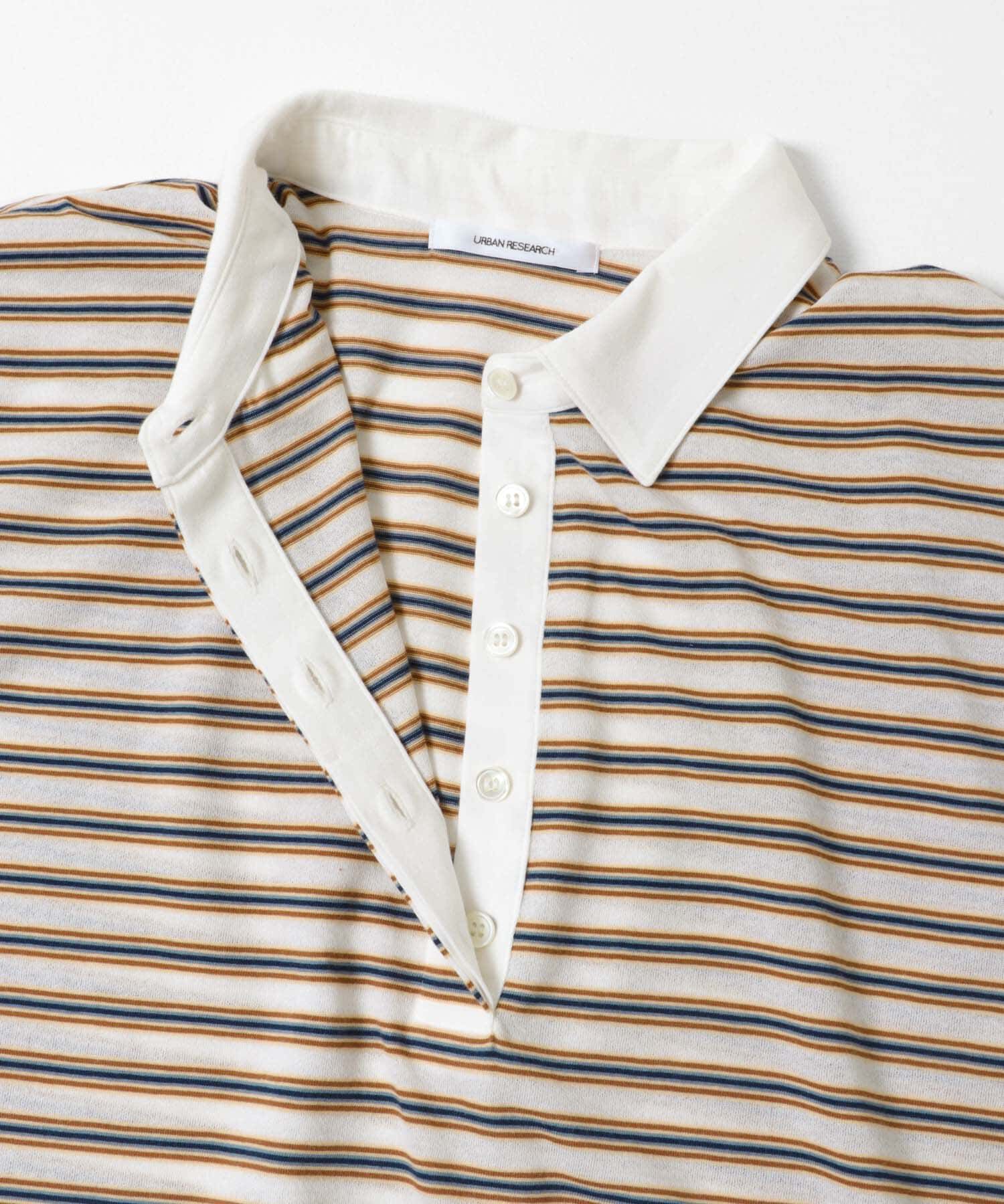 URBAN RESEARCH「シャツカラーマルチボーダーカットソー」|シャツ・ブラウス|