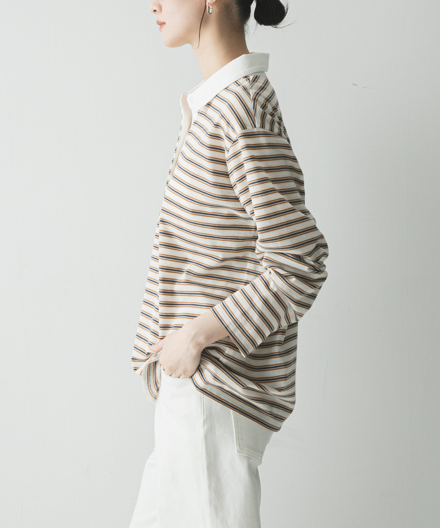 URBAN RESEARCH「シャツカラーマルチボーダーカットソー」|シャツ・ブラウス|