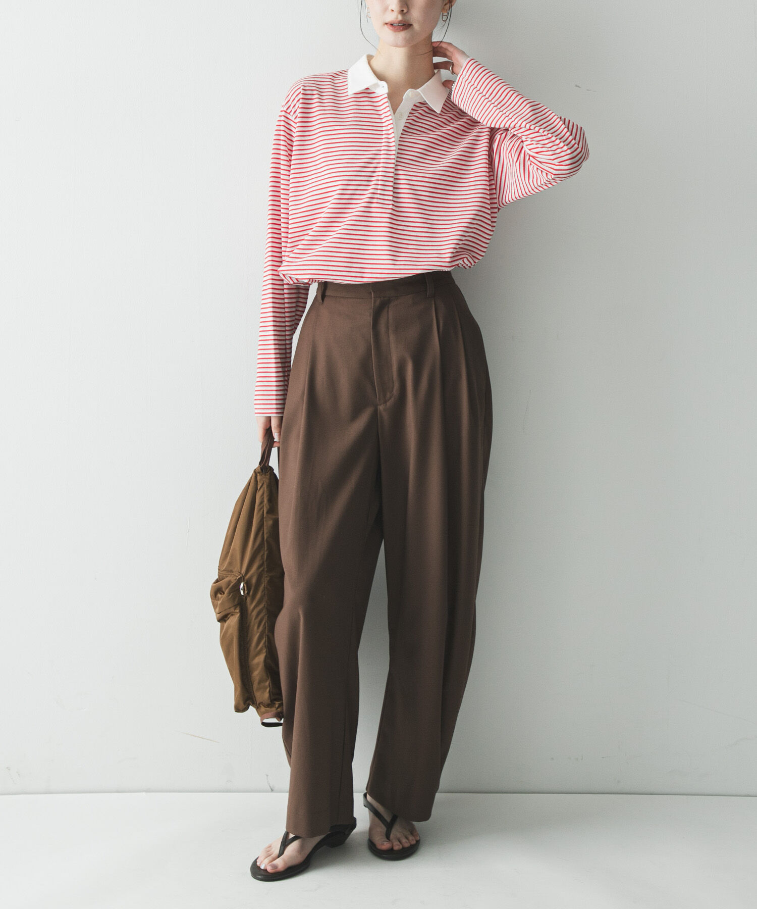 URBAN RESEARCH「シャツカラーマルチボーダーカットソー」|シャツ・ブラウス|