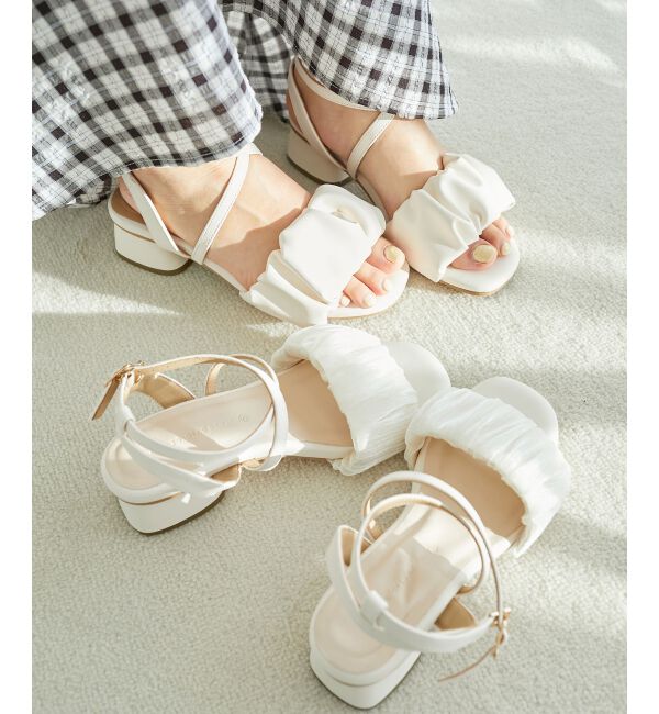  「シアーギャザーサンダル」|サンダル|