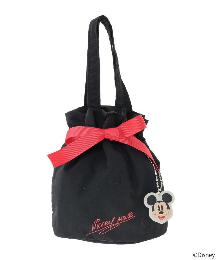 earth music&ecology「Disney/ミッキーチャーム付きリボン巾着」|ポーチ|