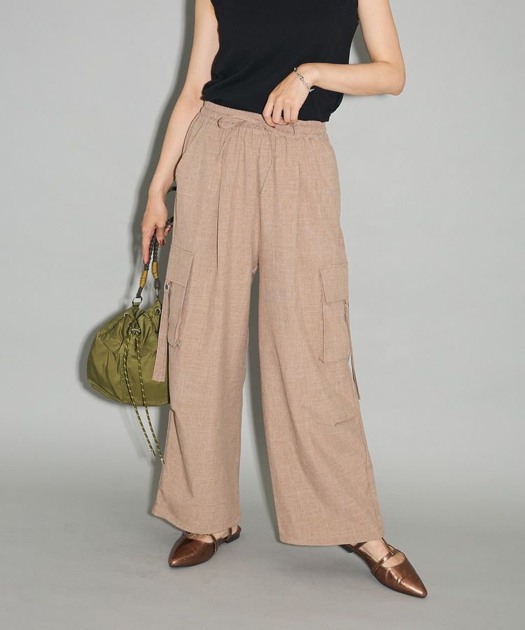 Green Parks「麻調ミリタリーカーゴパンツ」|その他|Brown