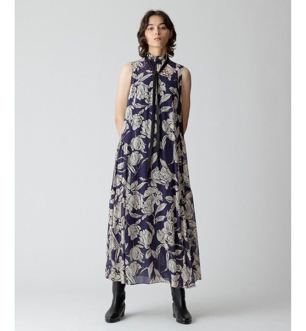 allureville「楊柳シアーフラワープリントワンピース」|ワンピース|