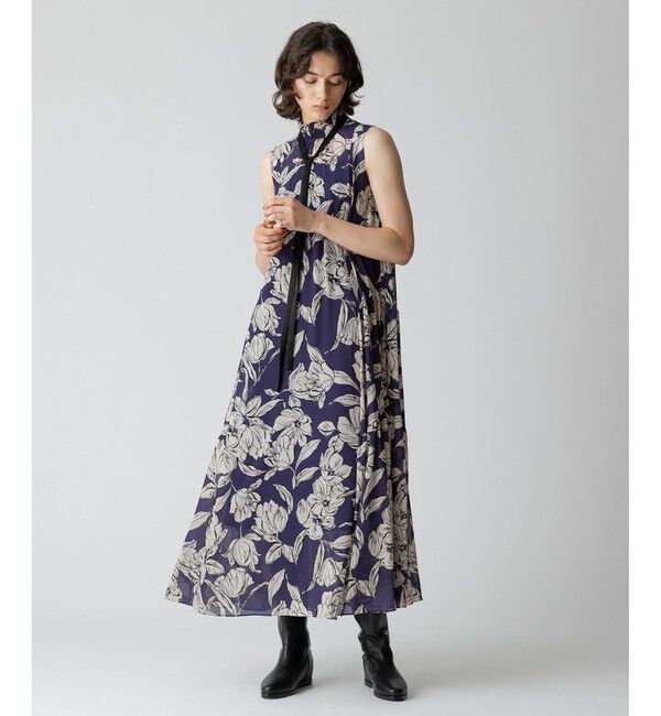 allureville「楊柳シアーフラワープリントワンピース」|ワンピース|