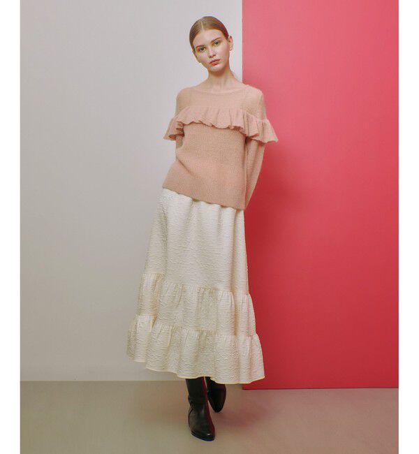 LOULOU WILLOUGHBY「【LOULOU WILLOUGHBY】ジャガードティアードスカート」|スカート|