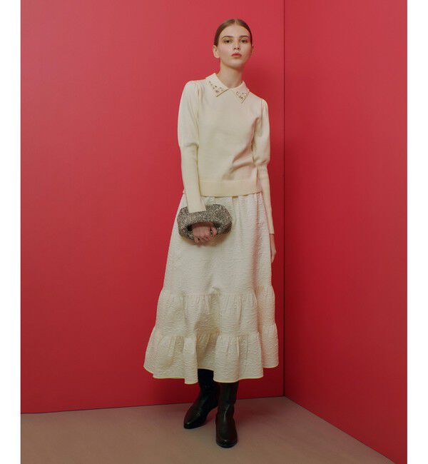 LOULOU WILLOUGHBY「【LOULOU WILLOUGHBY】ジャガードティアードスカート」|スカート|