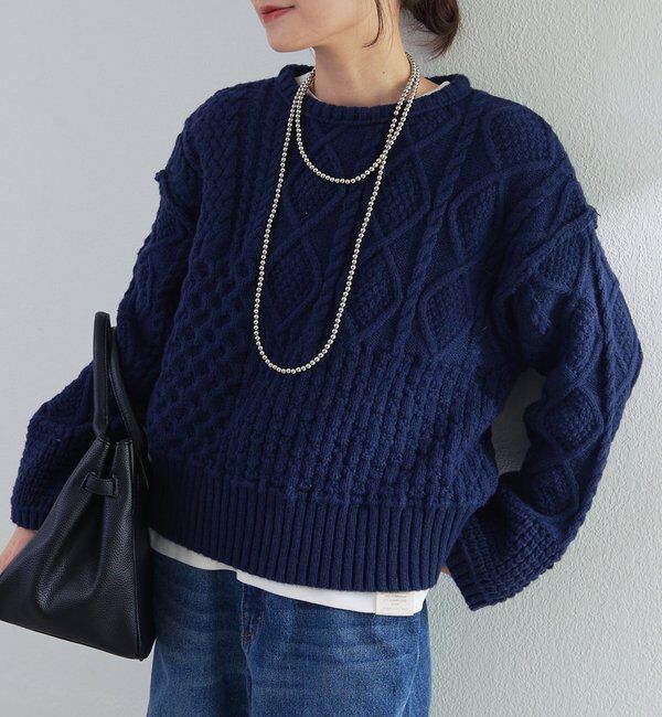  「ミックスケーブルニットプルオーバー」|ニット・セーター|