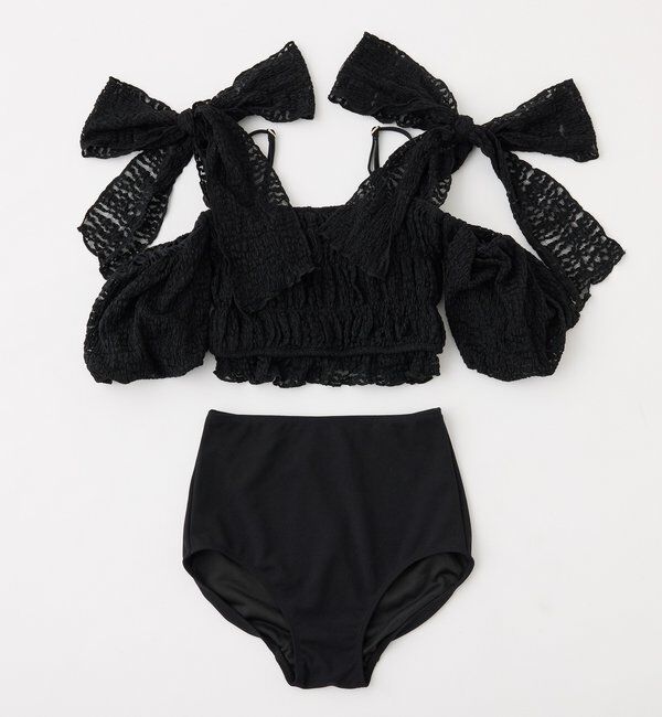  「swimwear/シャーリングオフショル-バルーンミニスカート（3点セット)」|その他|