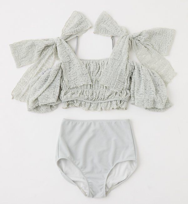  「swimwear/シャーリングオフショル-バルーンミニスカート（3点セット)」|その他|