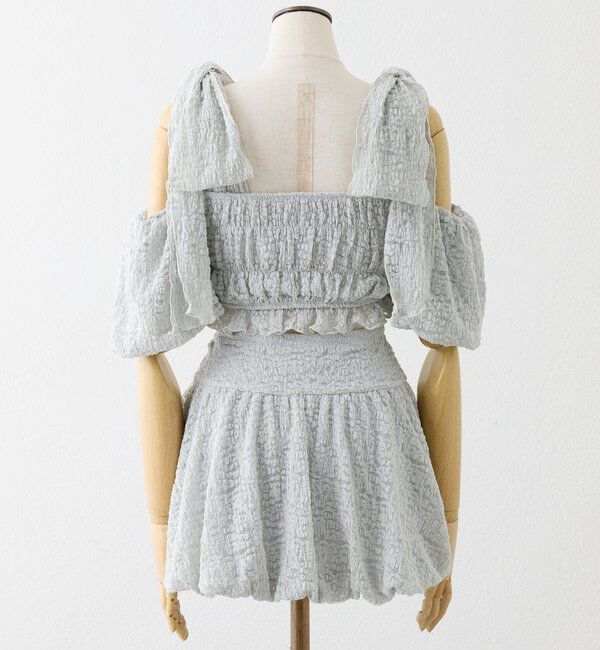  「swimwear/シャーリングオフショル-バルーンミニスカート（3点セット)」|その他|