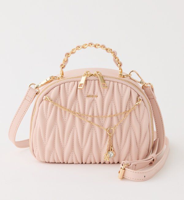  「キルティングハーフムーンミニバッグ」|ショルダー・メッセンジャー|ピンク