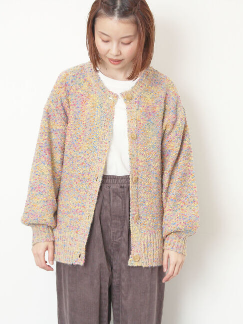 Samansa Mos2「ぽこぽこヤーン前後2WAYニット」|ニット・セーター|ベージュ