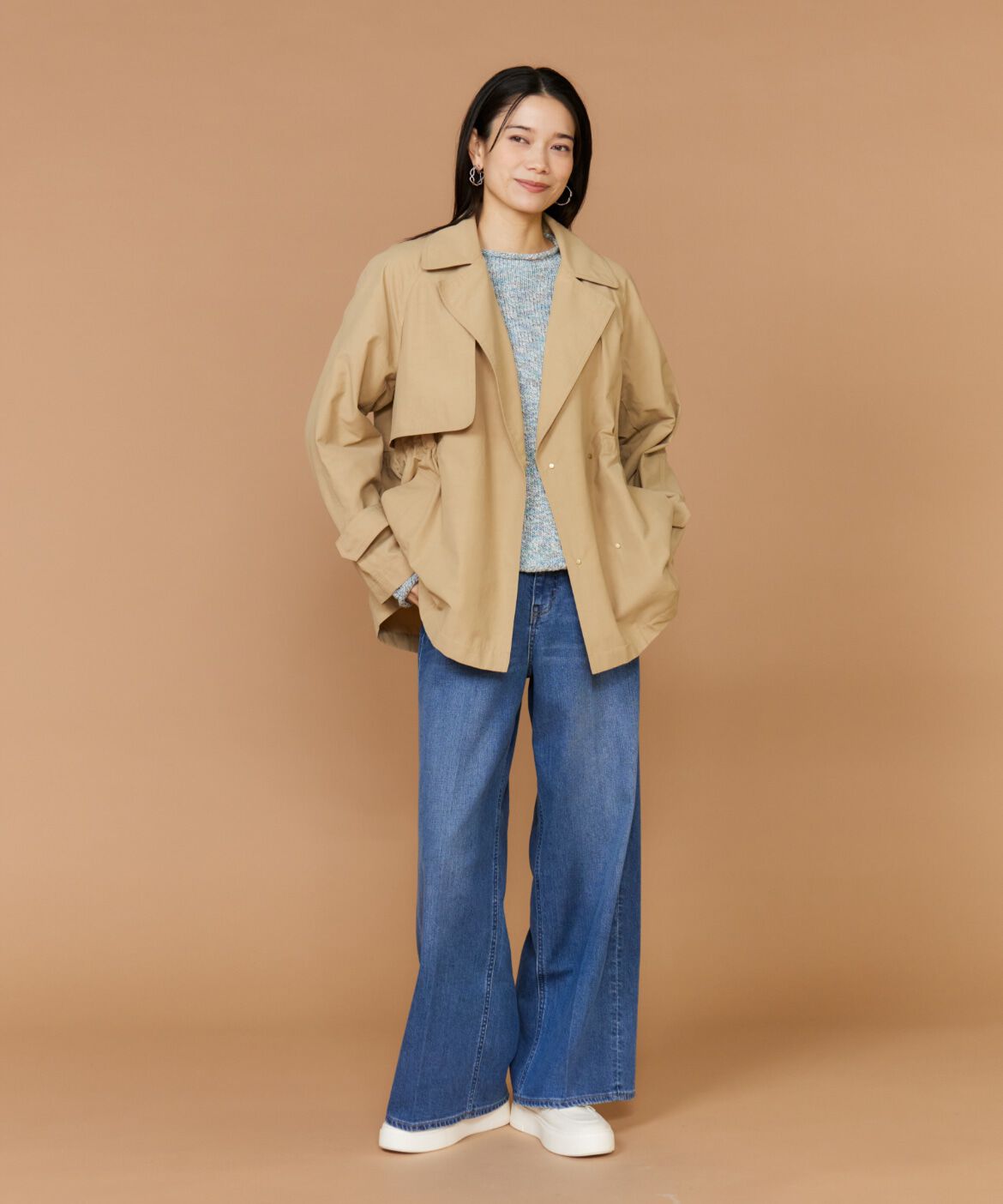 INED「ショートトレンチジャケット」|ピーコート|