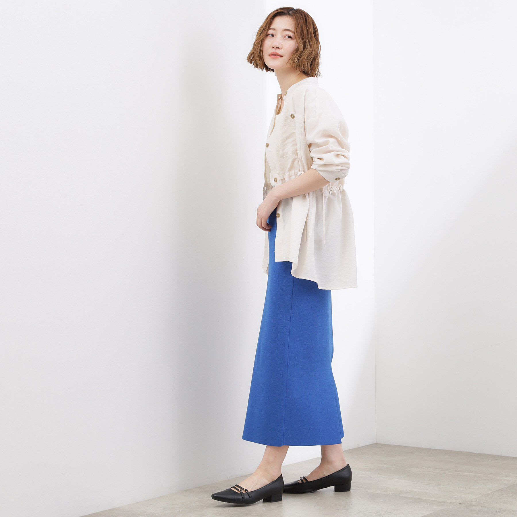 grove「【貴島明日香さん着用】洗濯機で洗えるニットナロースカート」|スカート|