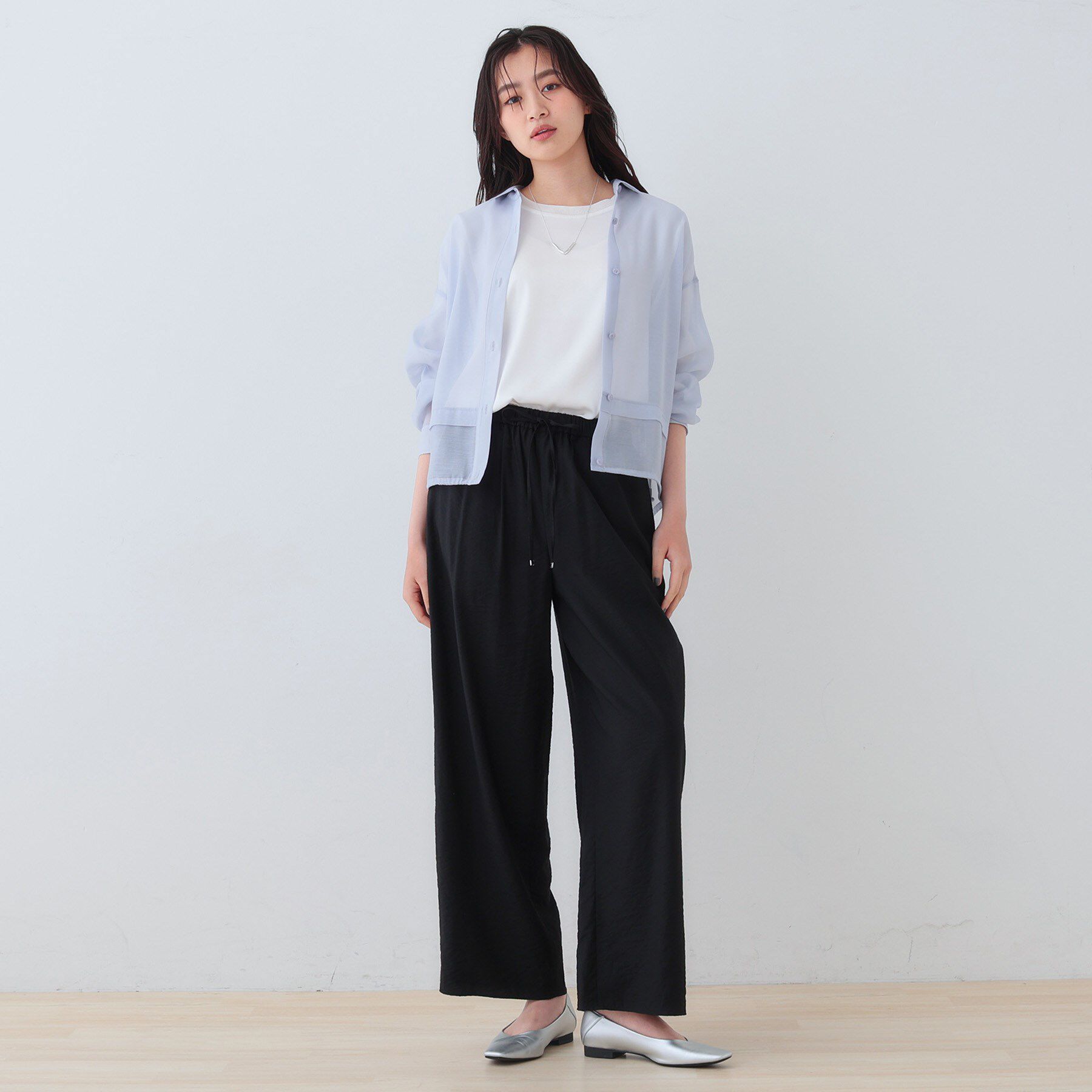 INDIVI「【洗える／UVケア／SETUP可能】ドロストワイドパンツ」|その他|