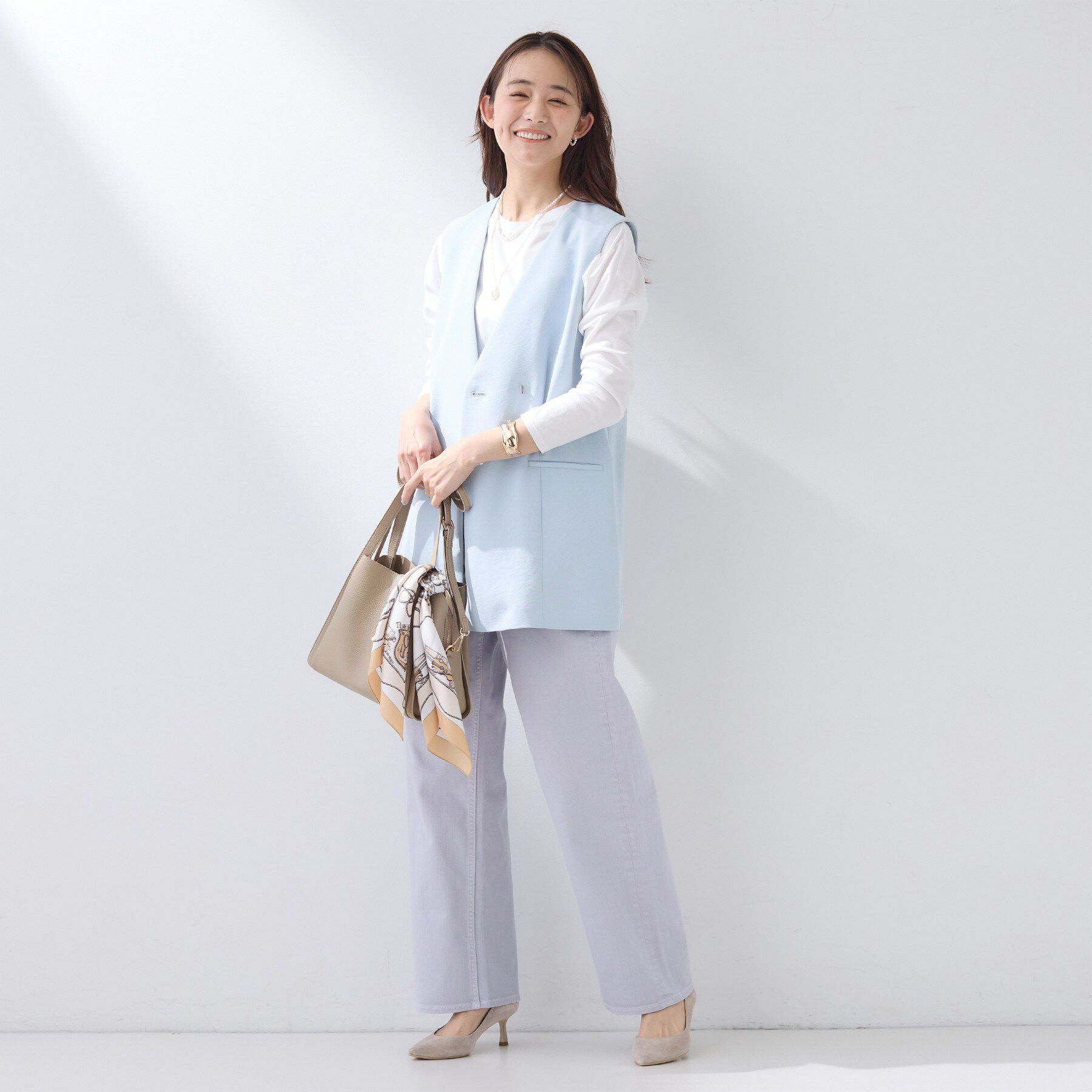 INDIVI「【洗える／多機能／SETUP可】着る日傘ジレジャケット」|ベスト・ジレ|