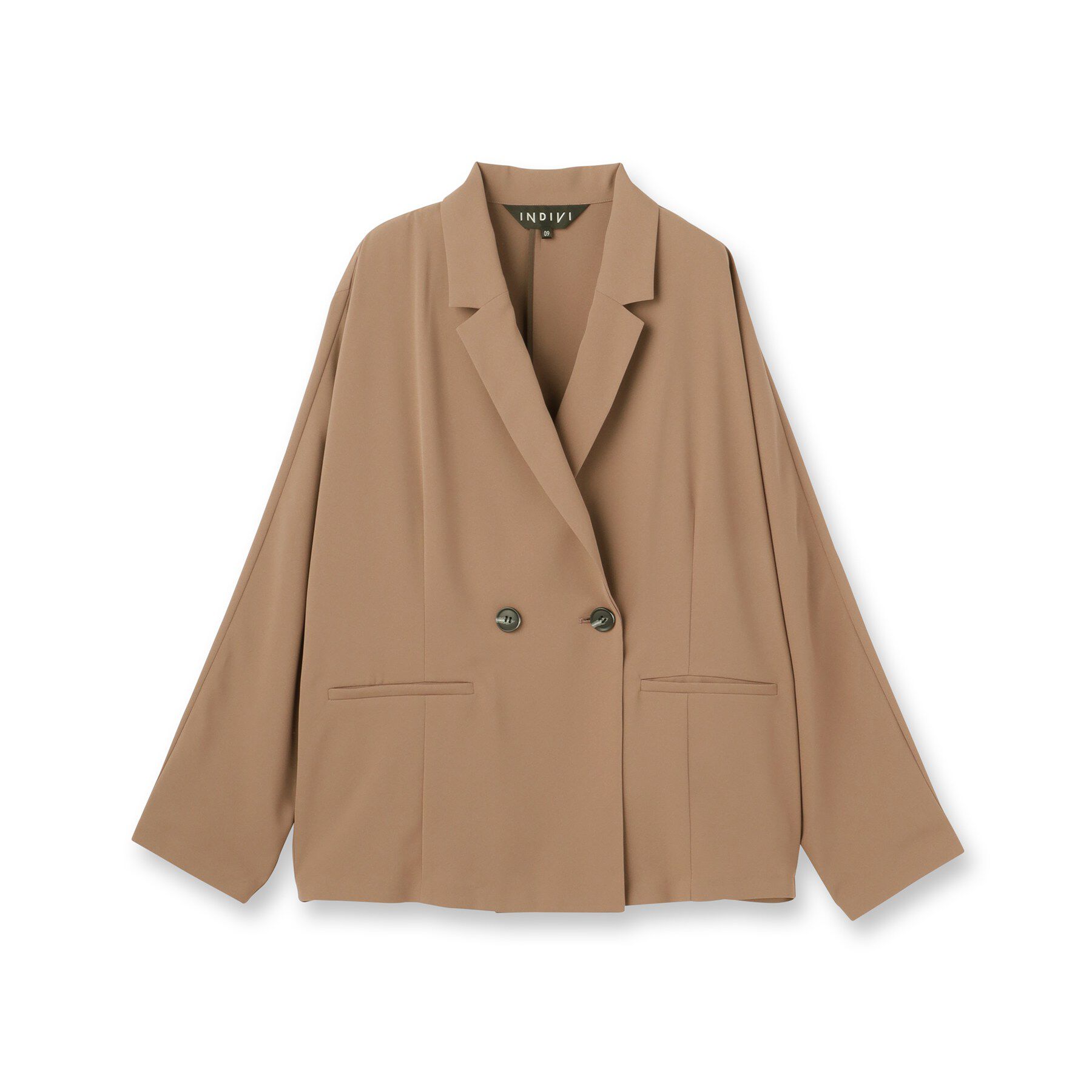 INDIVI「【さらに軽く軽快！／着る日傘】ドルマンダブルジャケット」|テーラードジャケット|