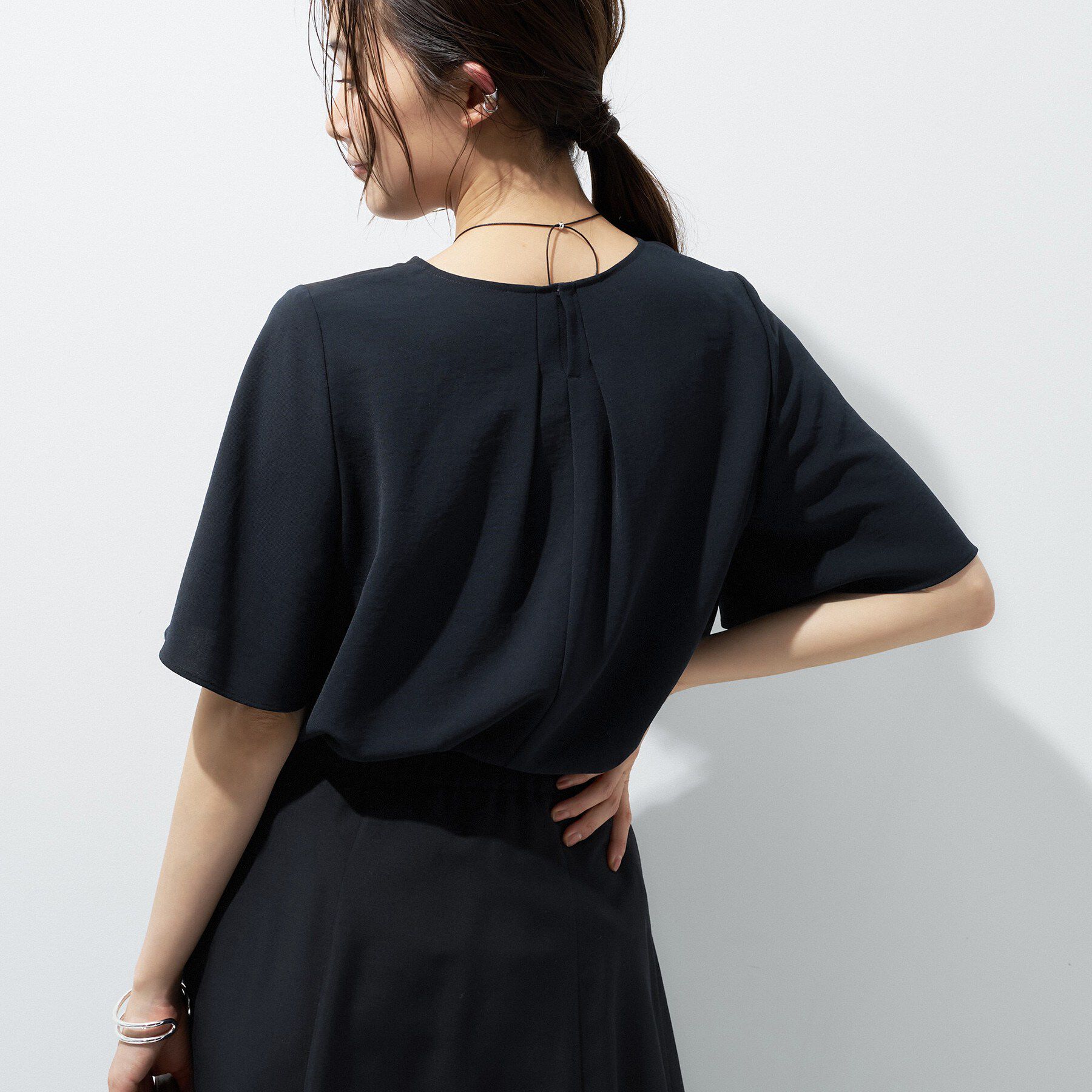 INDIVI「【着る日傘】シフォンドッキングブラウス」|シャツ・ブラウス|