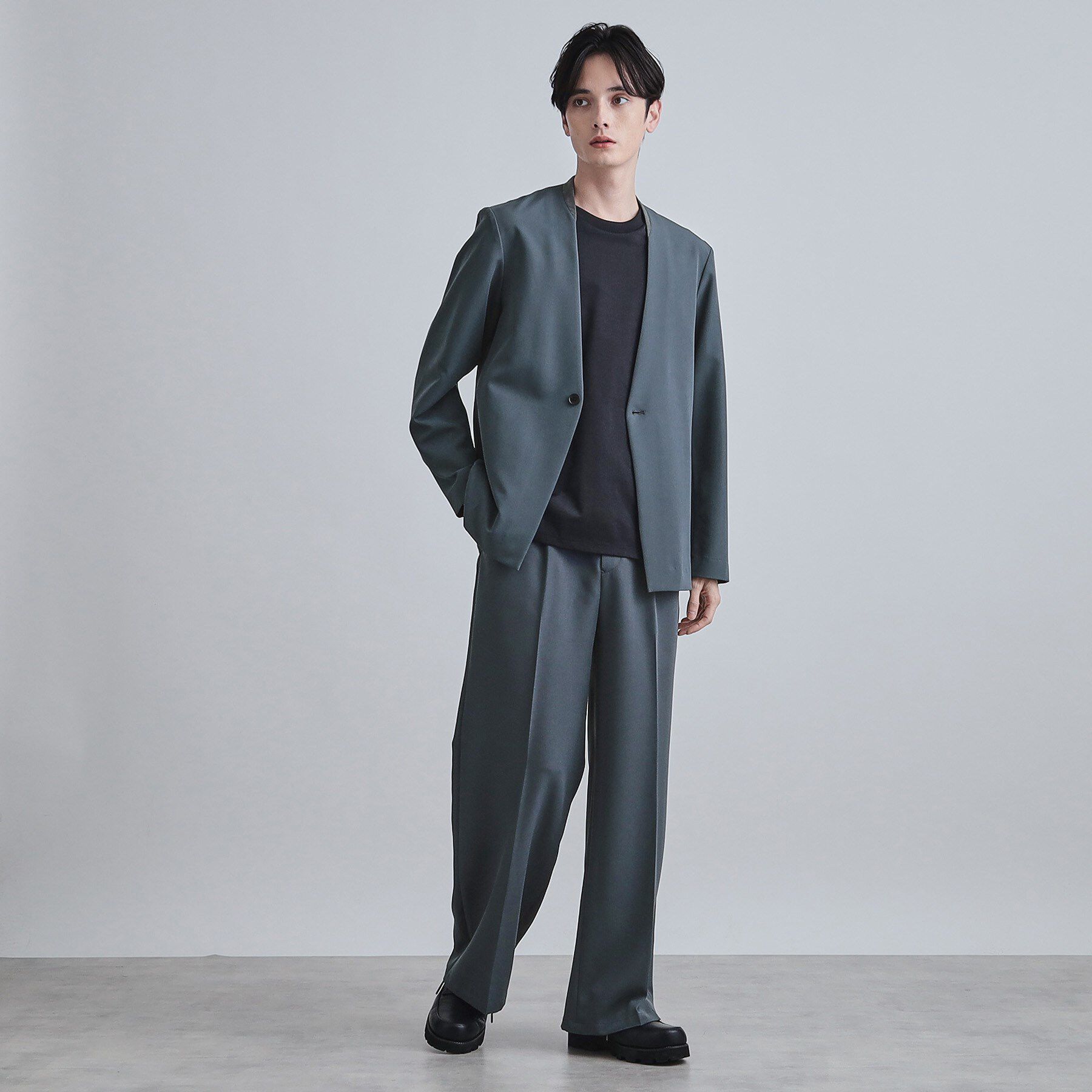 tk.TAKEO KIKUCHI「【セットアップ対応】360度ストレッチノーカラージャケット」|ノーカラージャケット|