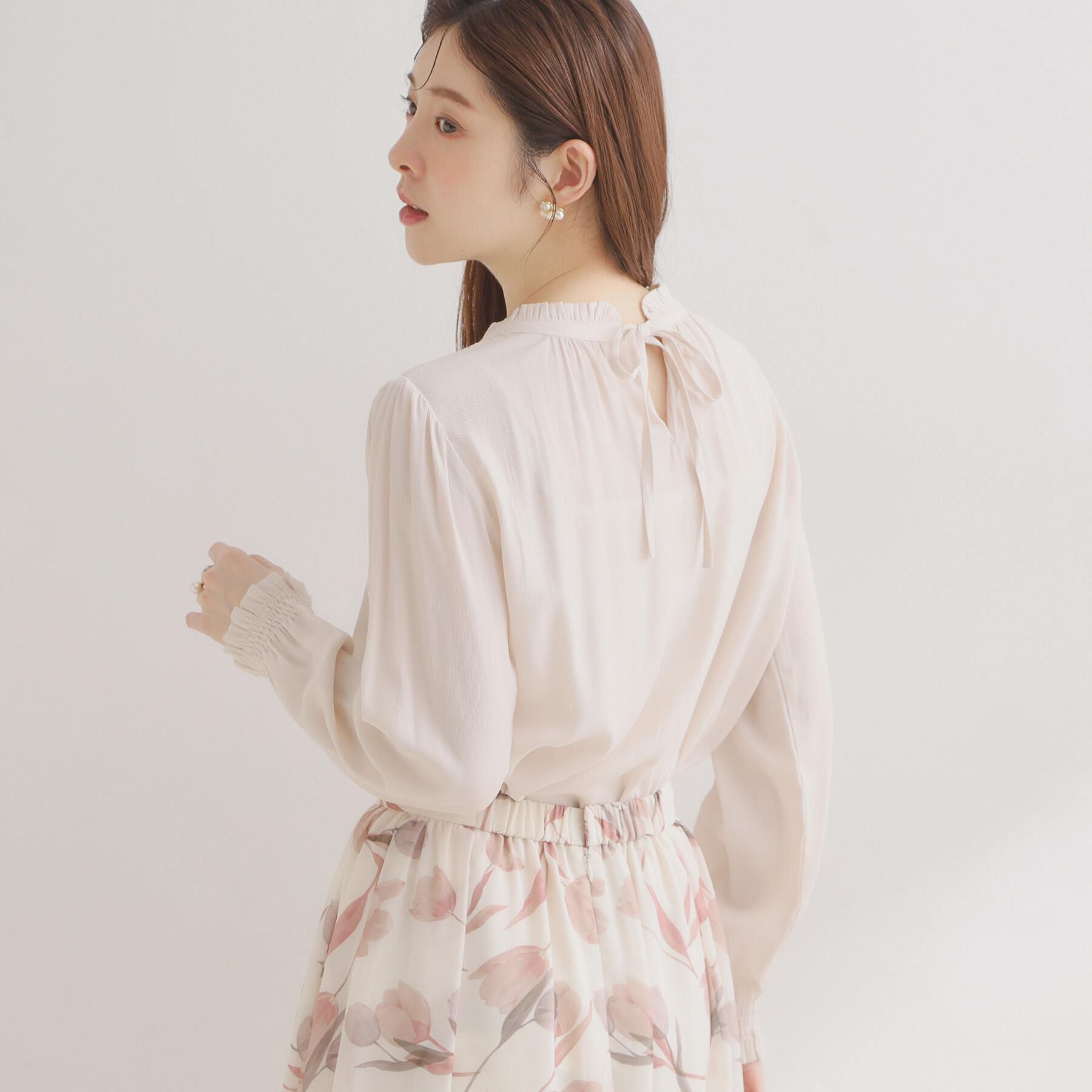 Couture broach「【前後2WAY・洗える】RTピケ リボン ブラウス」|シャツ・ブラウス|