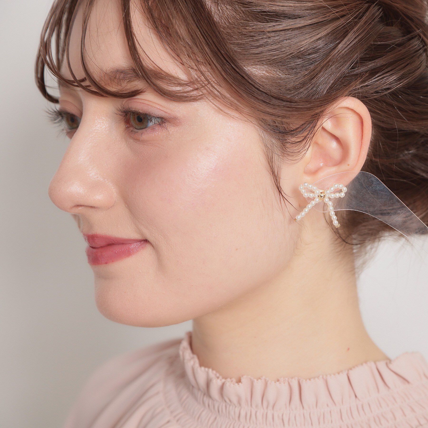 Couture broach「パール調リボンデザインピアス」|ピアス|