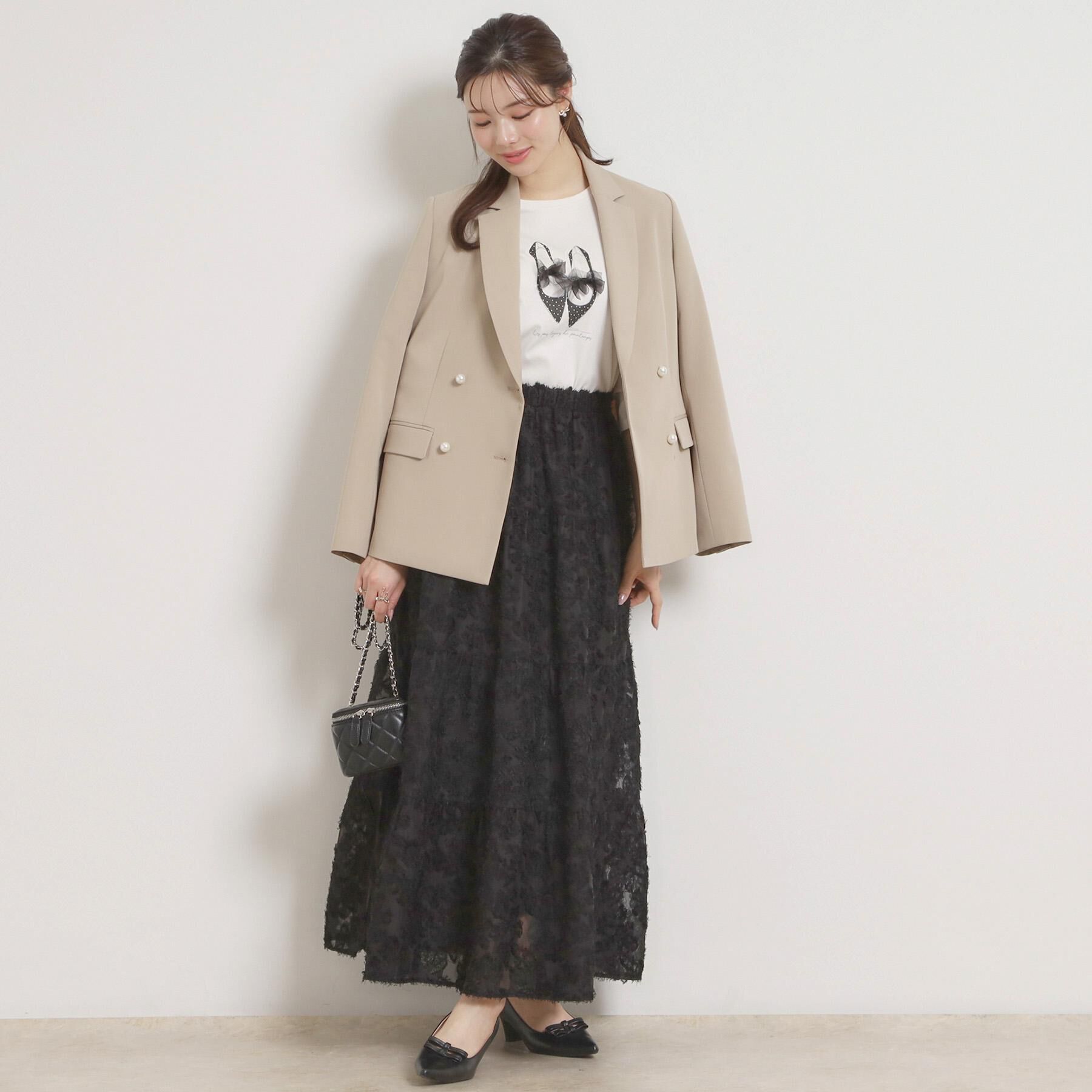 Couture broach「【洗える・ハレの日・通勤】パール調ボタン テーラードジャケット」|テーラードジャケット|