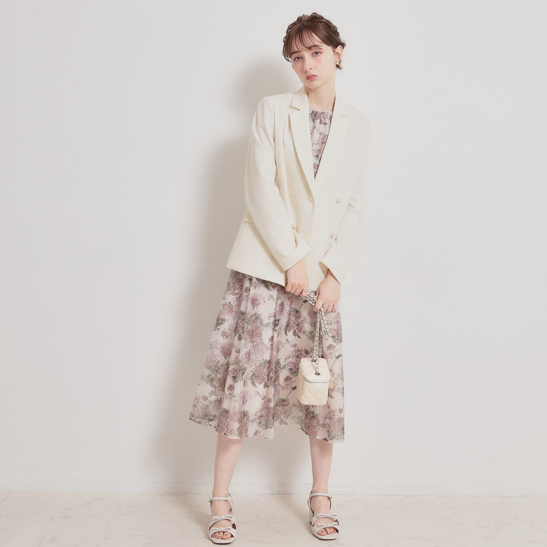 Couture broach「【洗える・ハレの日・通勤】パール調ボタン テーラードジャケット」|テーラードジャケット|