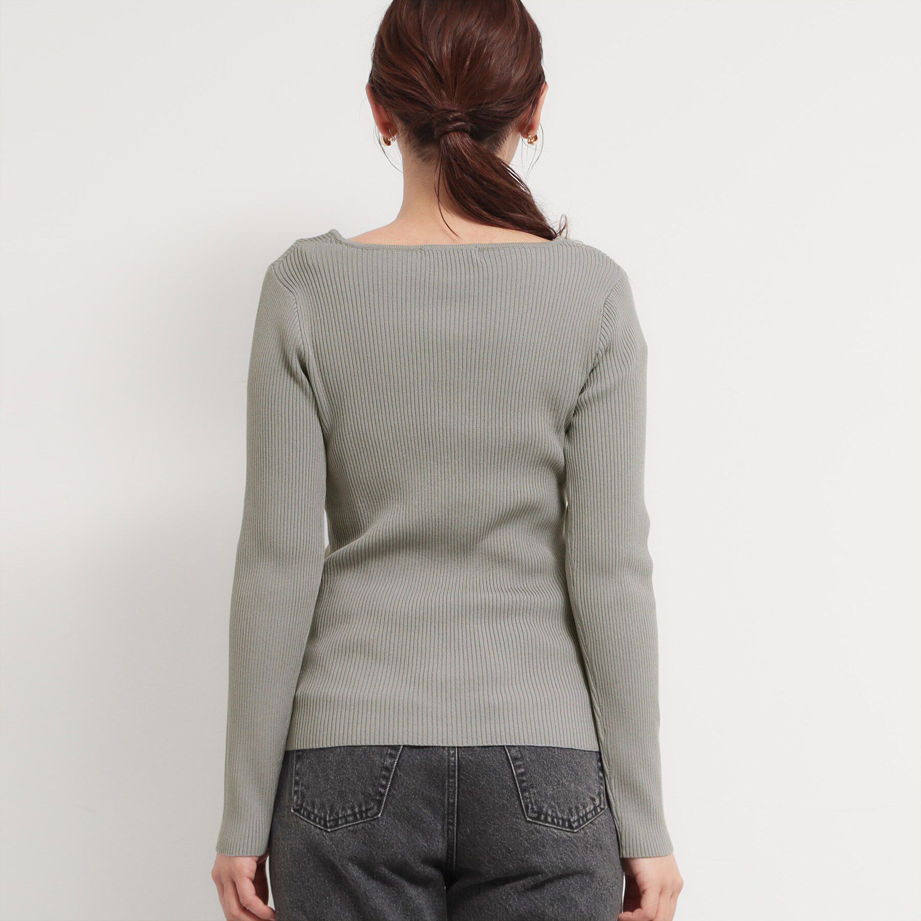 THE SHOP TK「レースレイヤードリブニット」|ニット・セーター|