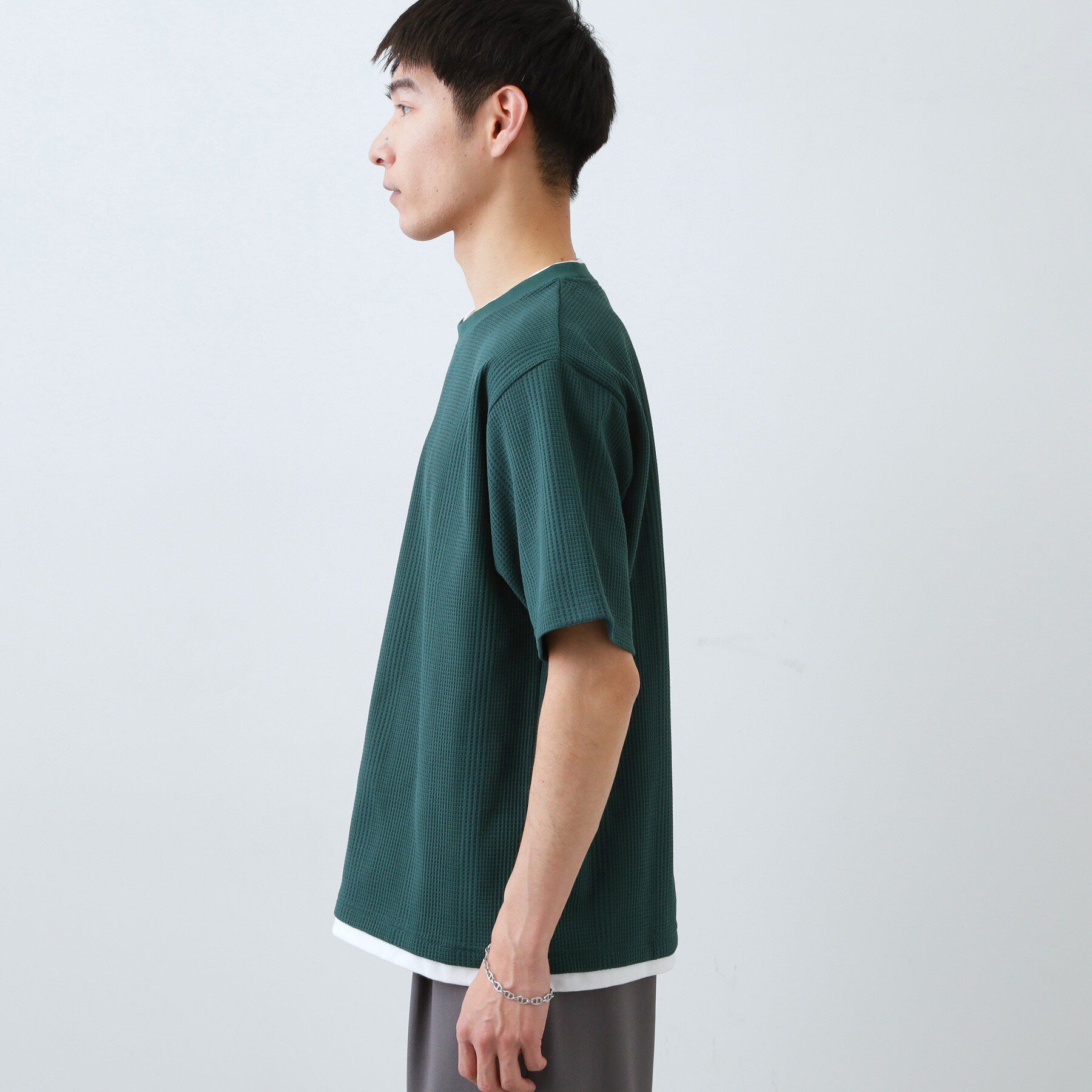 THE SHOP TK「【ラクして決まる！】レイヤード風半袖Tシャツ　洗濯機OK」|Tシャツ・カットソー|