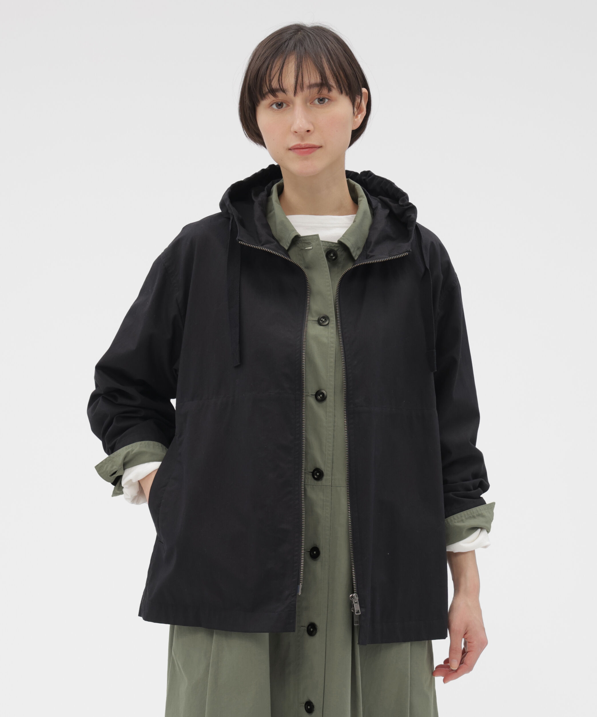 MHL.「WASHED SLUB COTTON TWILL BLOUSON」|ブルゾン・スタジャン|BLACK